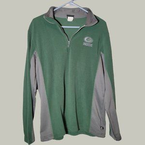 NFL Team Apparel Mens Green Bay Packers Quarter Zip Pullover  Green  Size Large